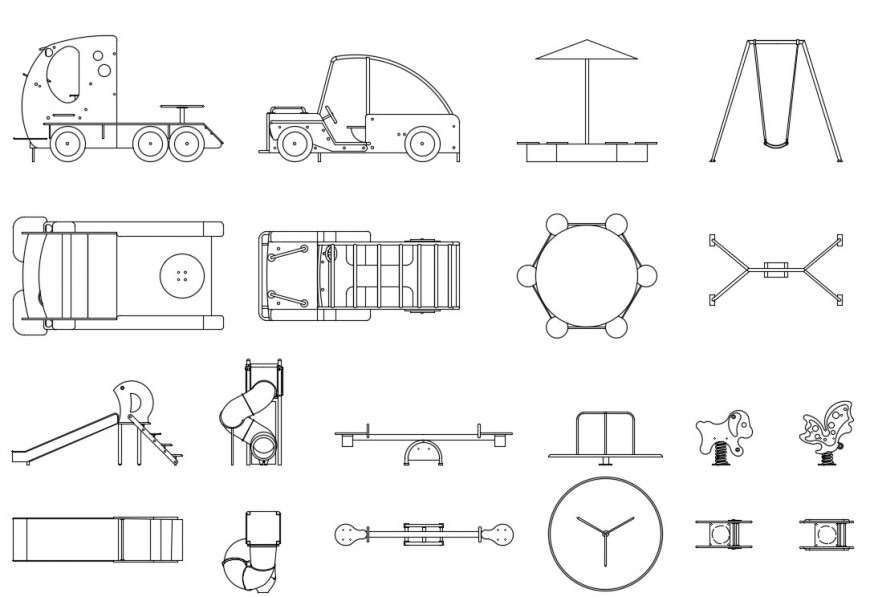Kids playground cad shop block